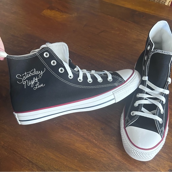 SNL 50th Anniversary Converse High Tops All Star B/W Mens Shoes Sz 11 NEW in Box - Picture 1 of 15